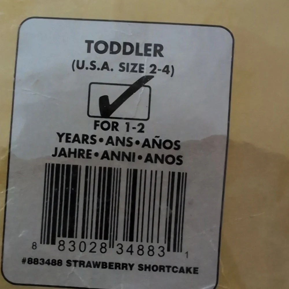 Strawberry Shortcake Vintage Y2K Halloween Costume Dress Toddler Size‎ 2/4